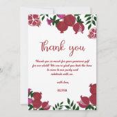 Anniversaire d'une Carte de remerciements de grena (Devant)