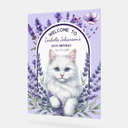 Anniversaire élégant de Lavande et de Chat (Angle)