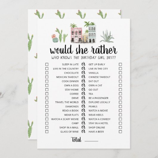 Anniversaire Elle Plutôt modifiable carte de jeu (Devant / Derrière)