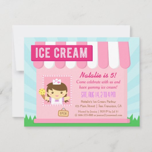 Anniversaire Enfant, Cartes d'invitation de fête d (Devant)