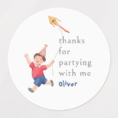 Anniversaire Enfants Party Boy Kite Merci Stickers (Design 2)