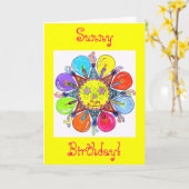 Anniversaire ensoleillé - carte de voeux (Fleur jaune)