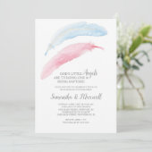 Anniversaire et baptême Petite Invitation d'ange (Debout devant)