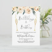 Anniversaire Et Bubbly Floral Invitation Anniversa (Debout devant)
