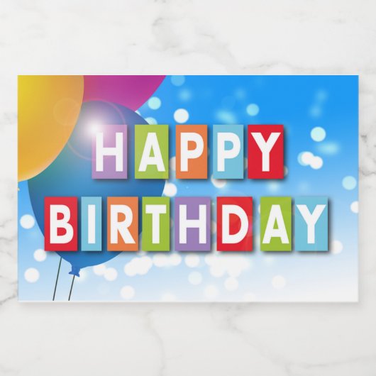 Anniversaire, Étiquette de nourriture et de boisso (Étiquettes simples)