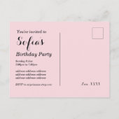 anniversaire fée papillon invitation Carte postale (Dos)