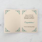 Anniversaire Félicitations Damask Carte Turquoise (Intérieur)