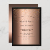 Anniversaire fête bronze brun noir invitation (Devant / Derrière)