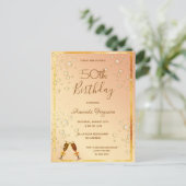 Anniversaire fête bulles d'or invitation (Debout devant)