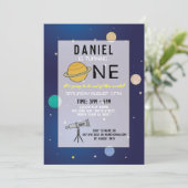 Anniversaire Fête Invitation Espace Galaxy Planète (Debout devant)