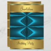 Anniversaire Fête Invitation Or Fête Anniversaire (Devant / Derrière)