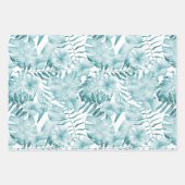 Anniversaire Feuilles Florales Crème Bleu Violet T (Devant 2)