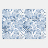 Anniversaire Feuilles Florales Crème Bleu Violet T (Devant)