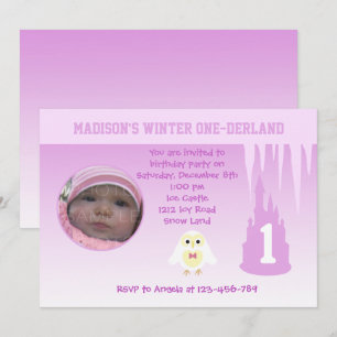 Anniversaire Fille hiver Onederland invitation