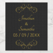 Anniversaire Gold Nom Bouteille Set Vins Étiquette (Étiquettes simples)