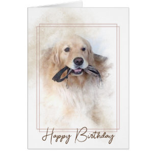 Anniversaire Golden Retriever avec Leash