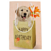 Anniversaire Golden Retriever dans sac en papier (Devant)