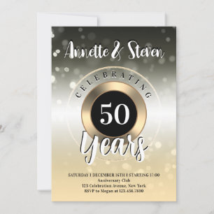 Anniversaire golden tone classe Invitation