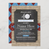 Anniversaire Golf Ball 30e 40e 50e Invitation (Devant / Derrière)