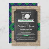 Anniversaire Golf Ball 40e 50e 60e Invitation (Devant / Derrière)