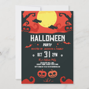 Anniversaire Halloween Citrouille Party Invitation