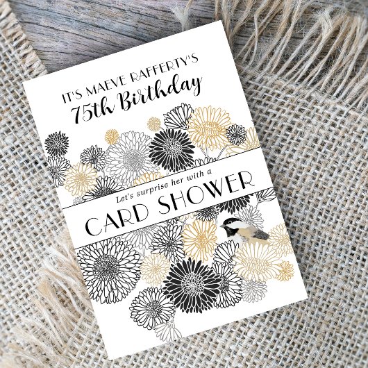 Anniversaire Important Carte Noire et Dorée sous u