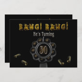 ANNIVERSAIRE INVITATION - 30E - BANG BANG! (Devant / Derrière)