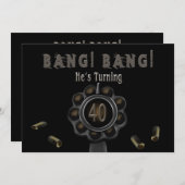 ANNIVERSAIRE INVITATION - 40E - BANG Pewter (Devant / Derrière)