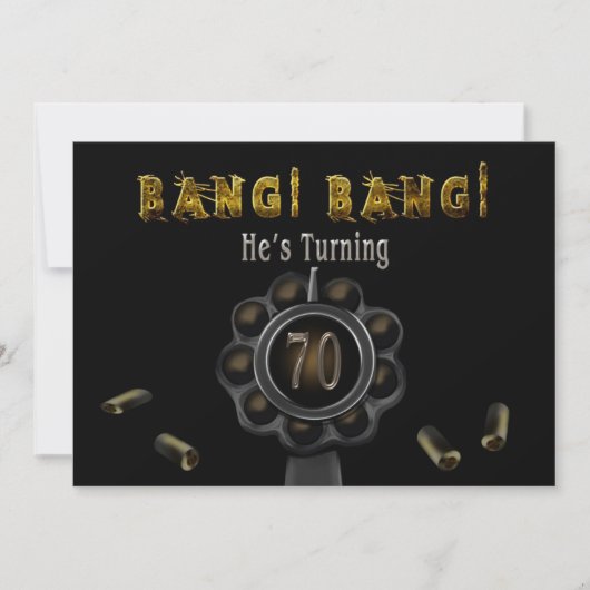 ANNIVERSAIRE INVITATION - 70E - BANG BANG! (Devant)