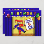 ANNIVERSAIRE INVITATION À LA FÊTE -ÂGE 6 - ÉTAPE D (Devant / Derrière)