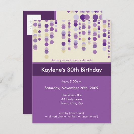 ANNIVERSAIRE INVITATION :: discotek 7 (Devant / Derrière)