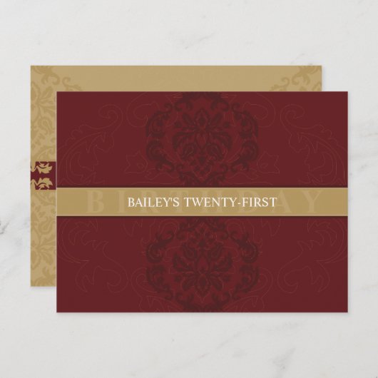 ANNIVERSAIRE INVITATION :: finesse 1 (Devant / Derrière)