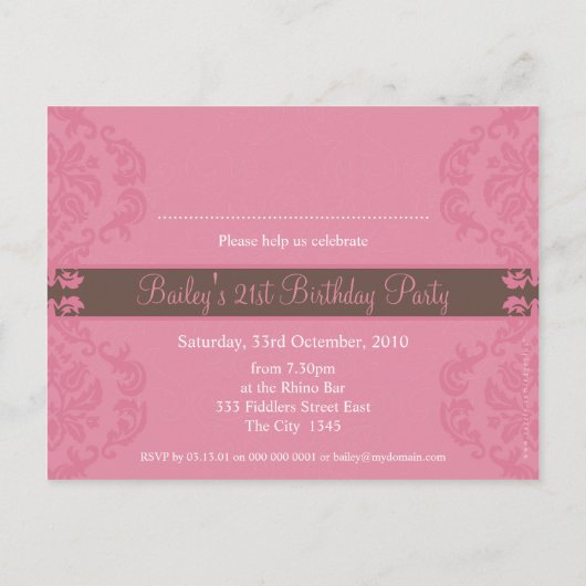 ANNIVERSAIRE INVITATION :: finesse 4 (Dos)