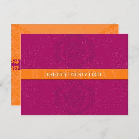 ANNIVERSAIRE INVITATION :: finesse 5 (Devant / Derrière)