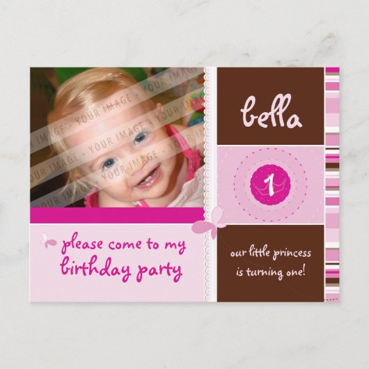 ANNIVERSAIRE INVITATION :: grâce - fille (Devant)
