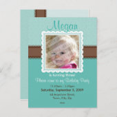 ANNIVERSAIRE INVITATION :: jolie 7 (Devant / Derrière)