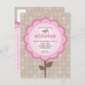 ANNIVERSAIRE INVITATION :: marguerite numérotée 4 (Devant / Derrière)