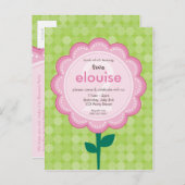 ANNIVERSAIRE INVITATION :: marguerite numérotée 5 (Devant / Derrière)