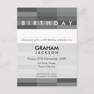 ANNIVERSAIRE INVITATION :: panneau rectangulaire m