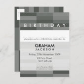 ANNIVERSAIRE INVITATION :: panneau rectangulaire m (Devant / Derrière)