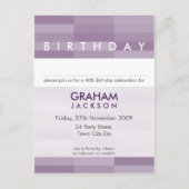 ANNIVERSAIRE INVITATION :: panneau rectangulaire m (Devant)