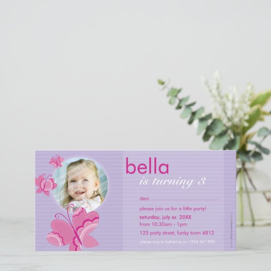 ANNIVERSAIRE INVITATION PHOTOCARD :: flutterbybutt (Debout devant)