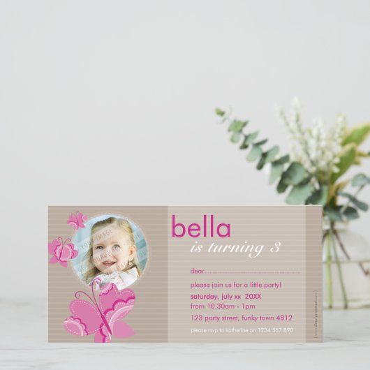 ANNIVERSAIRE INVITATION PHOTOCARD :: flutterbybutt (Debout devant)