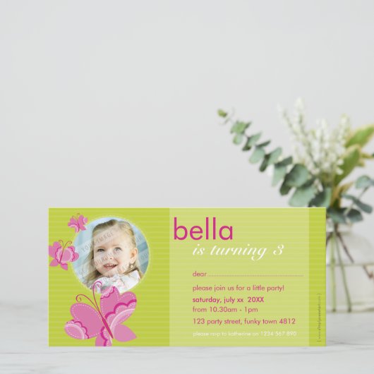 ANNIVERSAIRE INVITATION PHOTOCARD :: flutterbybutt (Debout devant)