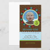 ANNIVERSAIRE INVITATION PHOTOCARD :: ladybird circ (Devant / Derrière)