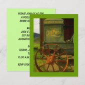 ANNIVERSAIRE INVITATION - TRACTEUR VERT VINTAGE (Devant / Derrière)