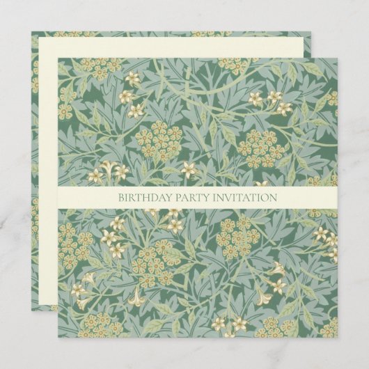 ANNIVERSAIRE INVITATION : WILLIAM MORRIS (Devant / Derrière)
