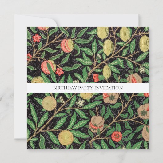 ANNIVERSAIRE INVITATION : WILLIAM MORRIS  (Devant)