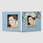 Anniversaire Jalon Photo Floral Bleu Élégant (Complet)