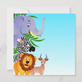 Anniversaire Jungle Animaux Flat Invitation (Dos)